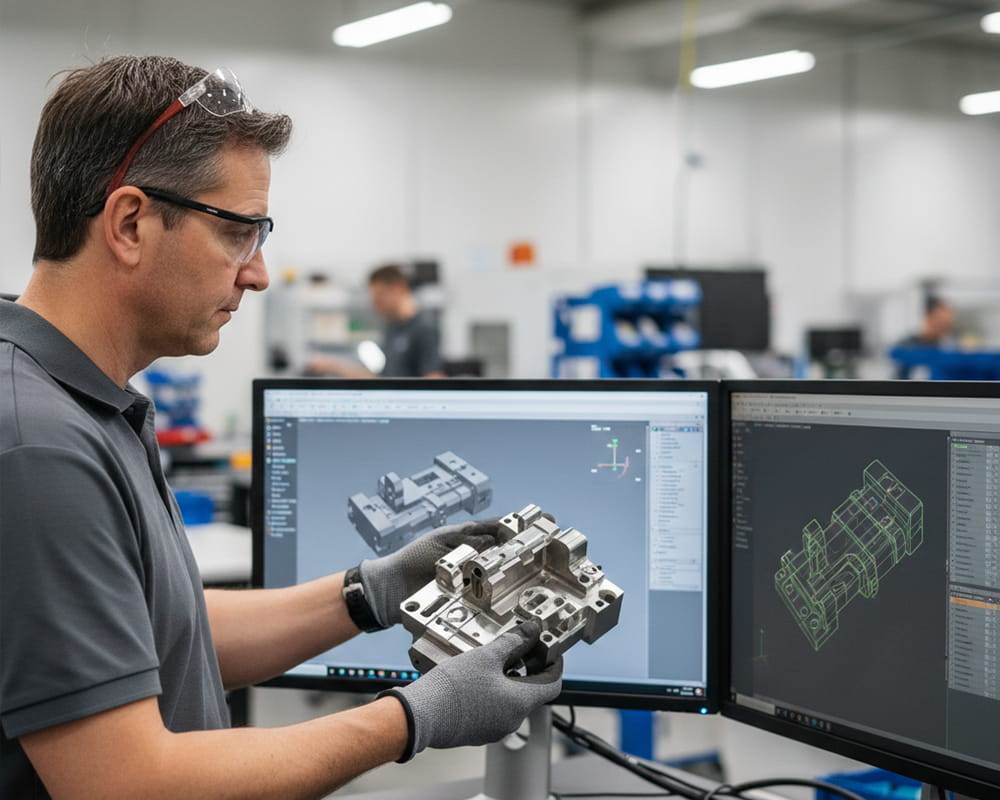 Technical Engineer Reviewing CAD Model